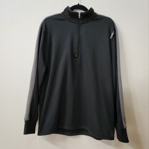 Reebok Men's 1/4 Zip Pullover in Black and Gray Size Large